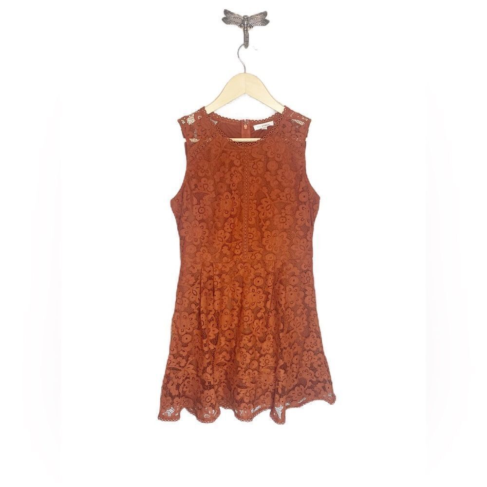 Blu Pepper Rust Colored Lace Fitted And Flare Dre… - image 1